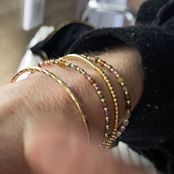 Bracelet en rubis et saphir rouges et Argent doré-Sarah – Image 6