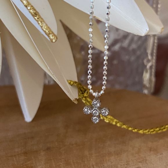 Collier ras du cou en Argent 925 avec croix pavée zircon-Ava – Image 3