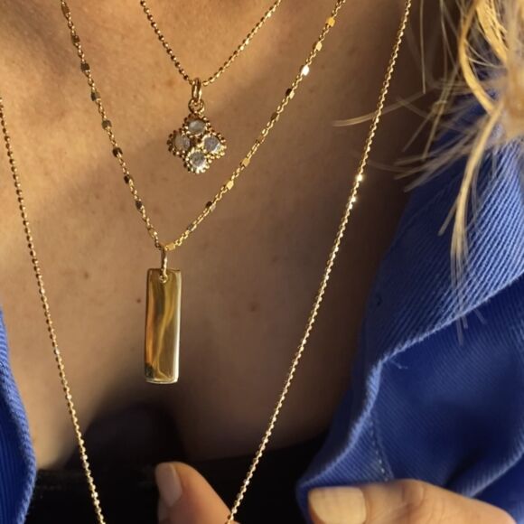 Collier court en Argent doré et plaqué-or-Joy – Image 4