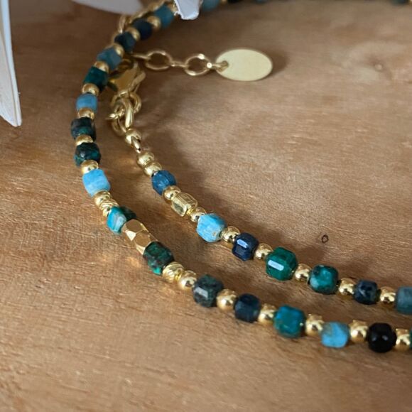 Collier en turquoise, apatite et tourmaline- Solweig – Image 3