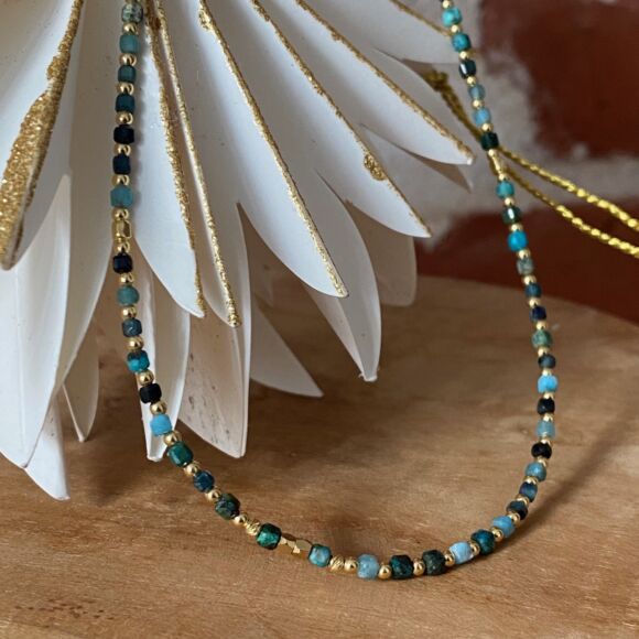 Collier en turquoise, apatite et tourmaline- Solweig – Image 5