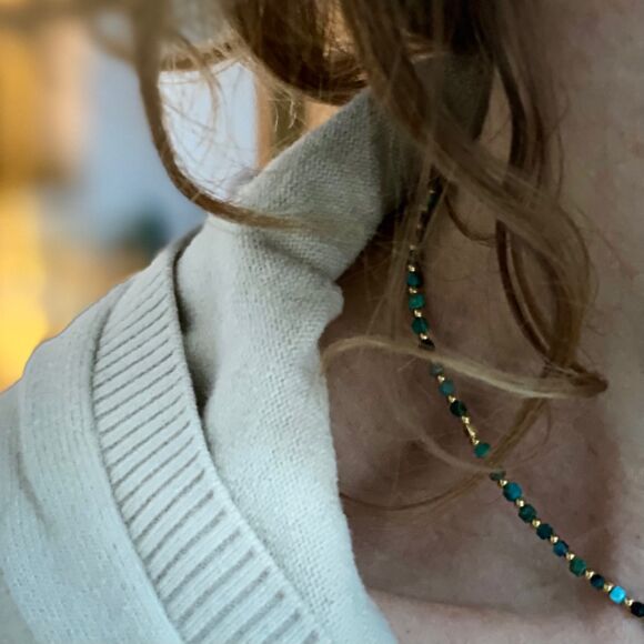 Collier en turquoise, apatite et tourmaline- Solweig – Image 4