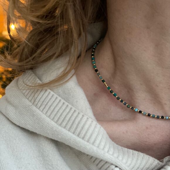 Collier en turquoise, apatite et tourmaline- Solweig – Image 2
