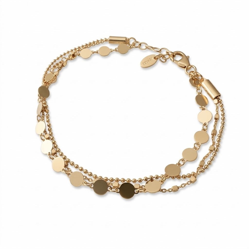Bracelet multi chaines en Argent et Argent doré- Axelle – Image 3
