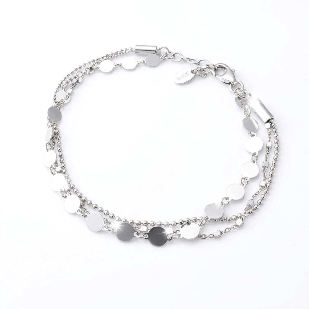 Bracelet multi chaines en Argent et Argent doré- Axelle – Image 4