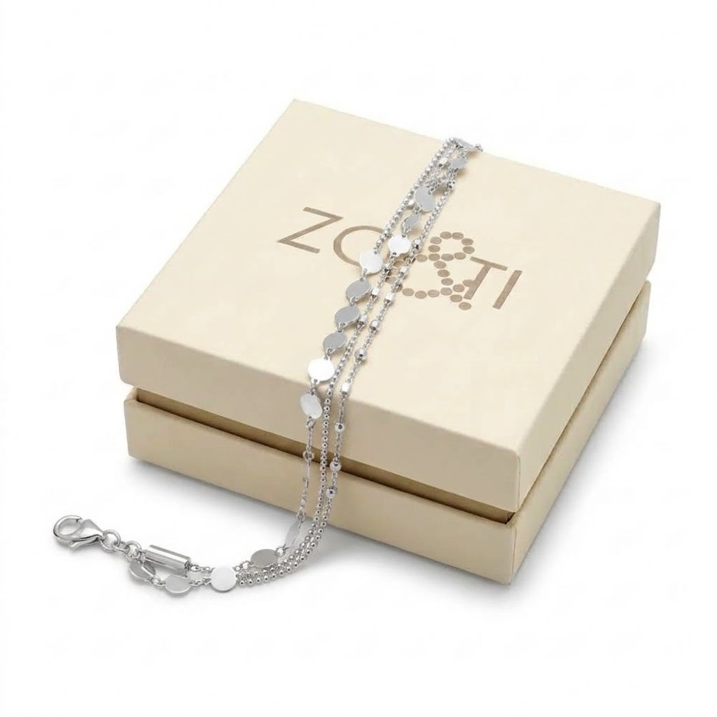 Bracelet multi chaines en Argent et Argent doré- Axelle