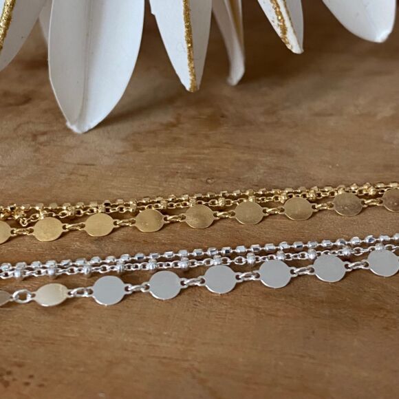 Bracelet multi chaines en Argent et Argent doré- Axelle – Image 3