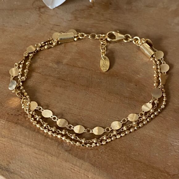 Bracelet multi chaines en Argent et Argent doré- Axelle
