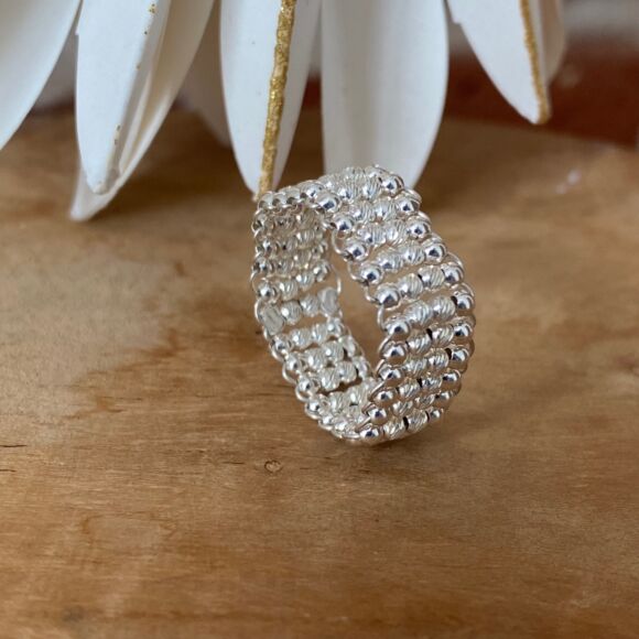 Bague tissée en Argent 925- Ariane