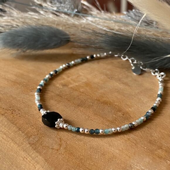 Bracelet onyx et Amazonite - Flora – Image 5