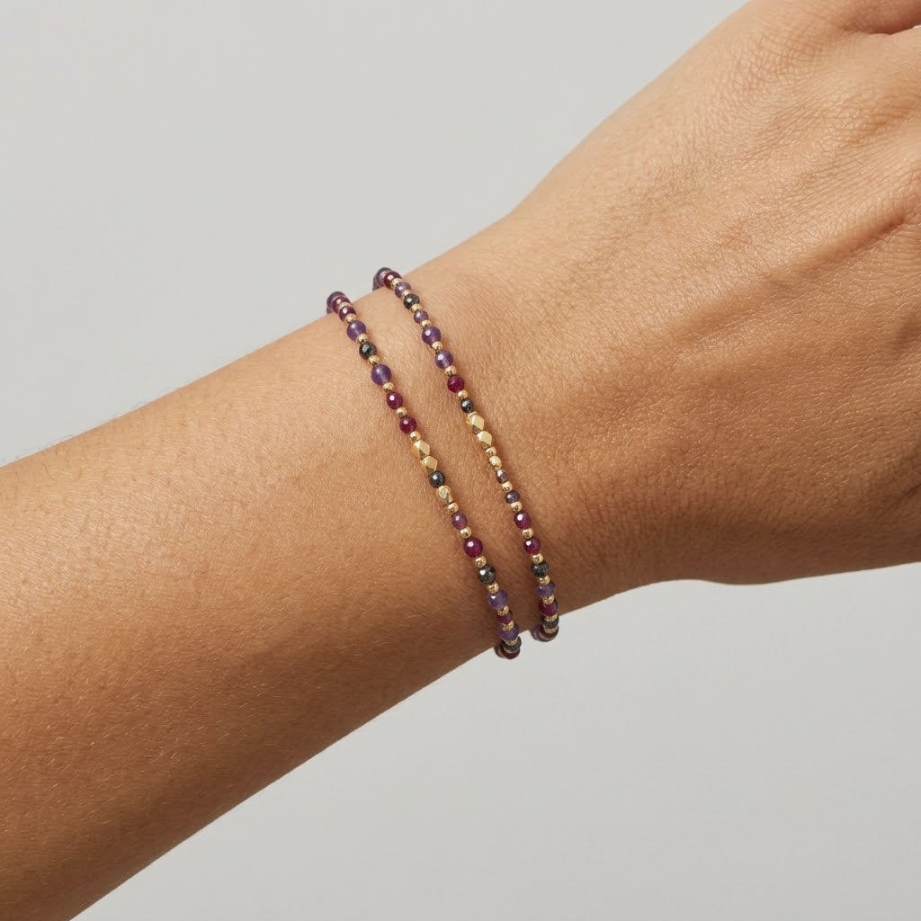 Bracelet Multicolore en pierres semi-précieuses-Rainbow – Image 3