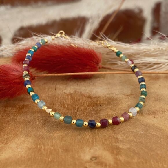 Bracelet Multicolore en pierres semi-précieuses-Rainbow – Image 5