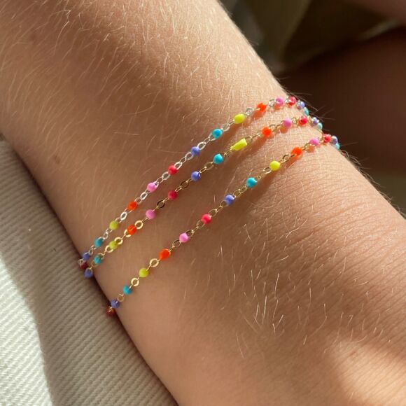 Bracelet en émail et Argent ou Argent doré- FLUO – Image 6