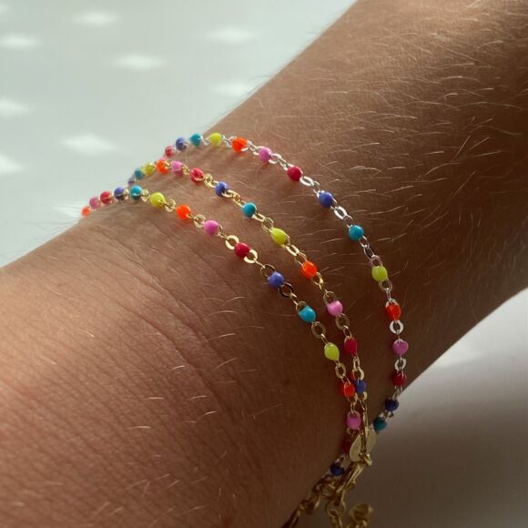 Bracelet en émail et Argent ou Argent doré- FLUO – Image 4