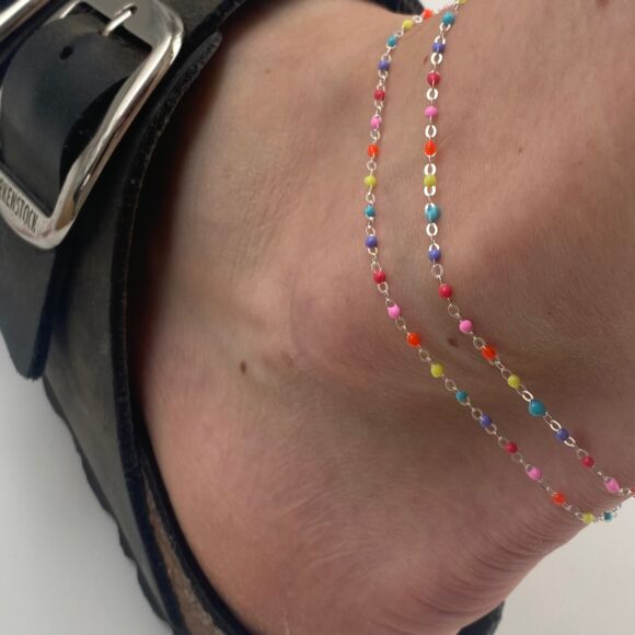 Bracelet de cheville en Argent 925 et émail-Fluo – Image 3
