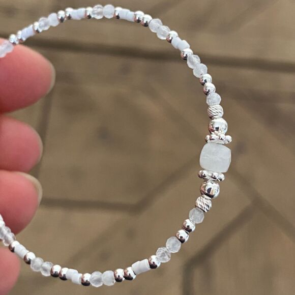 Bracelet en pierre de lune et Argent 925 - Luna – Image 2