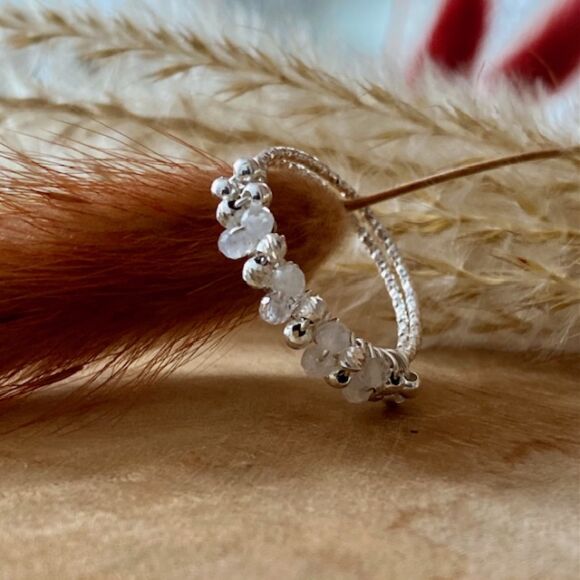 Bague deux anneaux tissée-Flora – Image 3