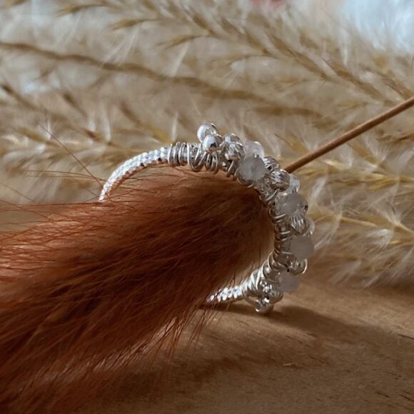 Bague deux anneaux tissée-Flora – Image 4