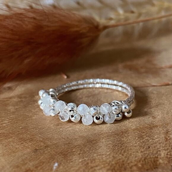 Bague deux anneaux tissée-Flora – Image 2