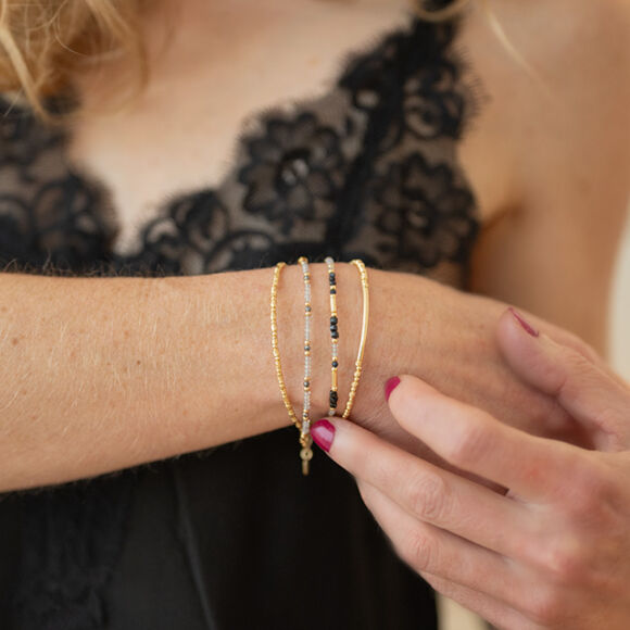 Bracelet perles en Argent doré et Labradorite - Ora – Image 2