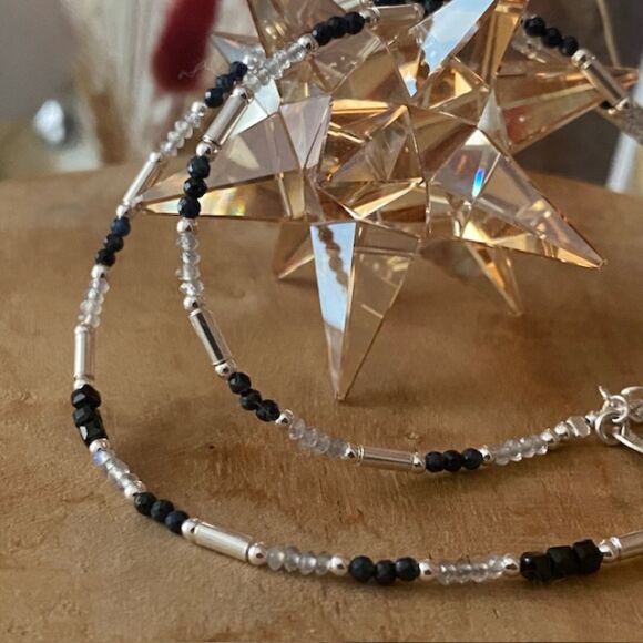 Collier en labradorite et tourmaline noire - Adélie