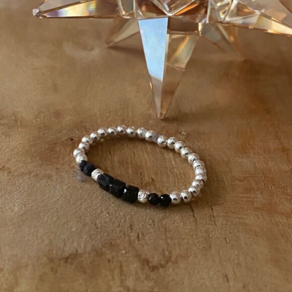 Bague en Argent 925 et tourmaline noire-Adélie
