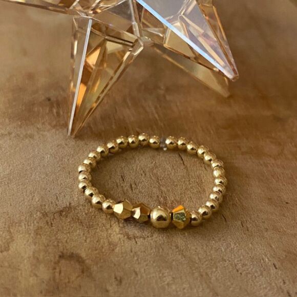Bague élastique en cristal et Argent – Image 5