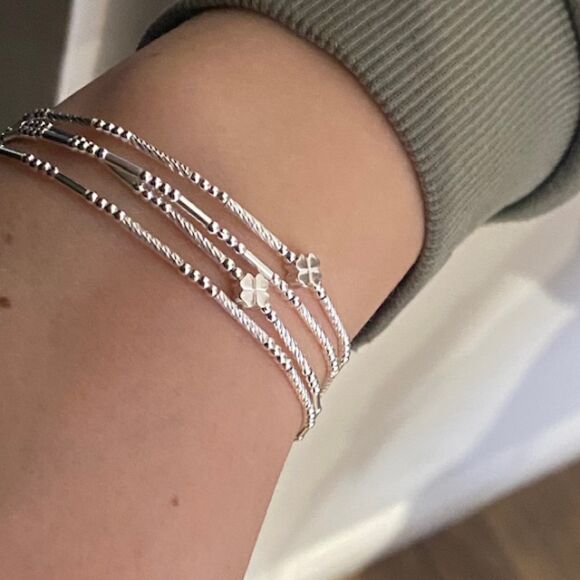 Bracelet double tour en Argent 925-Lucky – Image 2