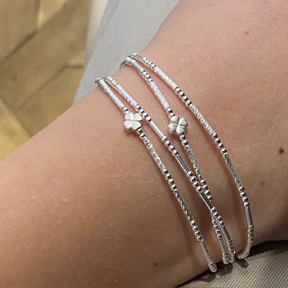 Bracelet double tour en Argent 925-Lucky – Image 4