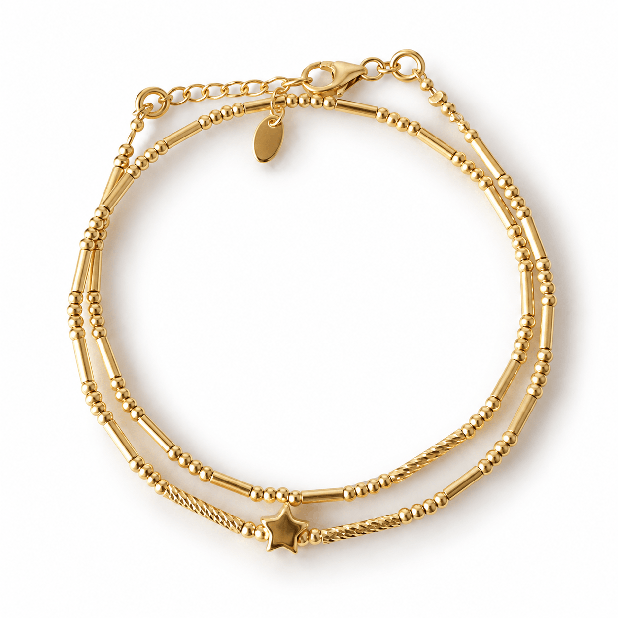 Bracelet double tour en Argent doré - Star – Image 3