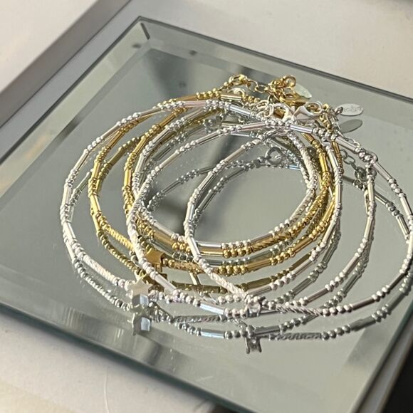 Bracelet double tour en Argent doré - Star – Image 2