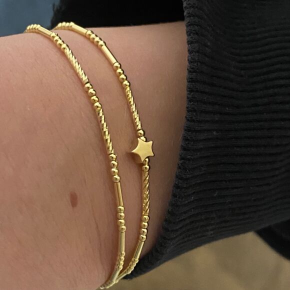 Bracelet double tour en Argent doré - Star – Image 3