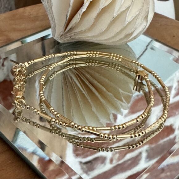 Bracelet double tour en Argent doré - Star – Image 4