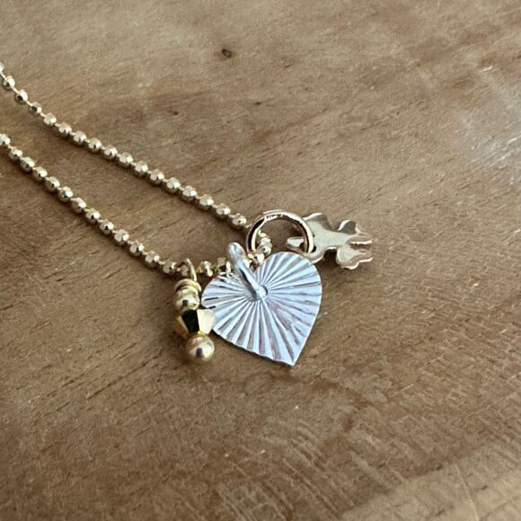 Collier Multi-pendentifs en Argent et Argent doré- Etincelle – Image 5