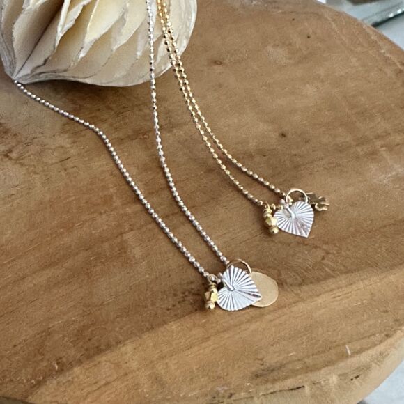 Collier Multi-pendentifs en Argent et Argent doré- Etincelle – Image 4