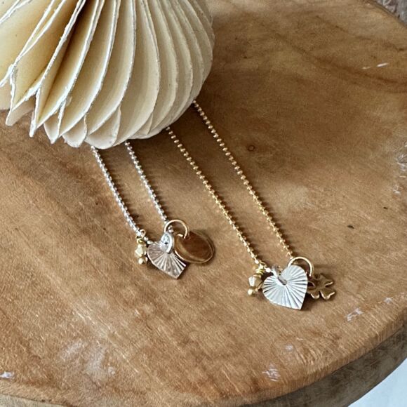 Collier Multi-pendentifs en Argent et Argent doré- Etincelle – Image 2