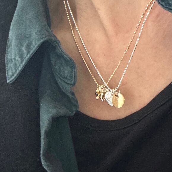 Collier Multi-pendentifs en Argent et Argent doré- Etincelle – Image 6