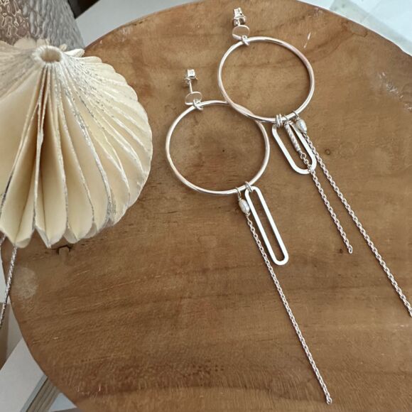 Boucles d'oreilles graphiques en Argent 925- Constance – Image 3