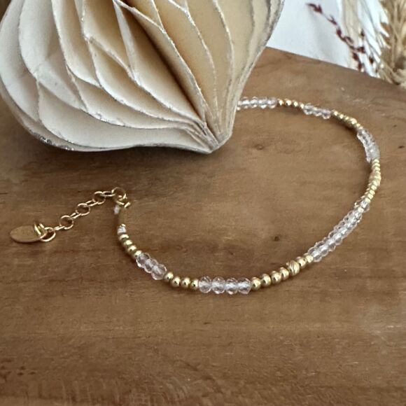 Bracelet en perles de verre Argent 925 et Argent doré- Verano – Image 3