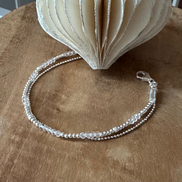 Bracelet en perles de verre Argent 925 et Argent doré- Verano – Image 5