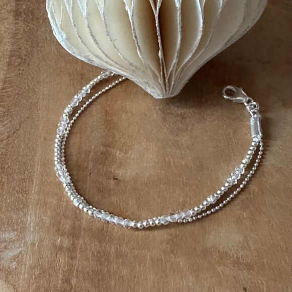 Bracelet en perles de verre Argent 925 et Argent doré- Verano – Image 8