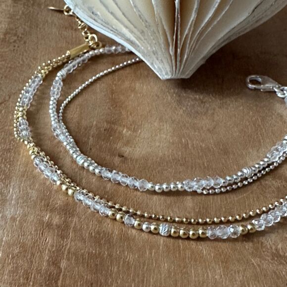 Bracelet en perles de verre Argent 925 et Argent doré- Verano – Image 6