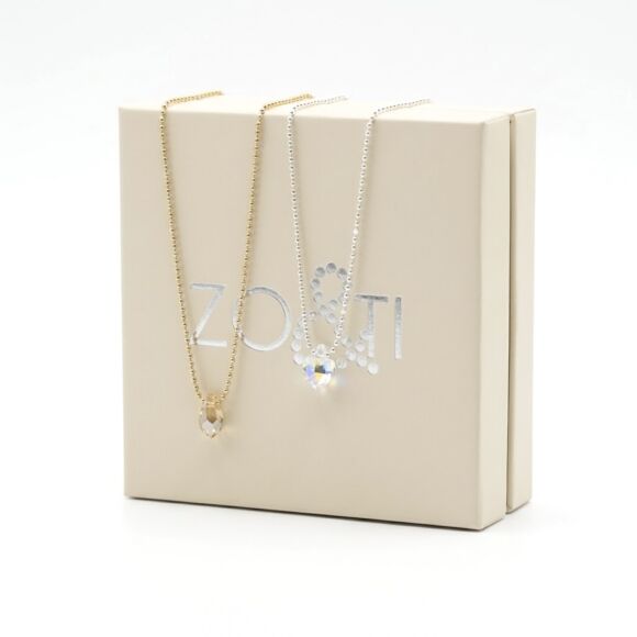 Collier en Argent 925 ou Argent doré avec goutte en cristal-Drop