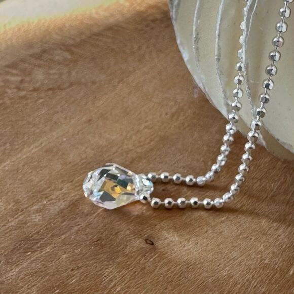 Collier en Argent 925 avec goutte en cristal-Drop – Image 2