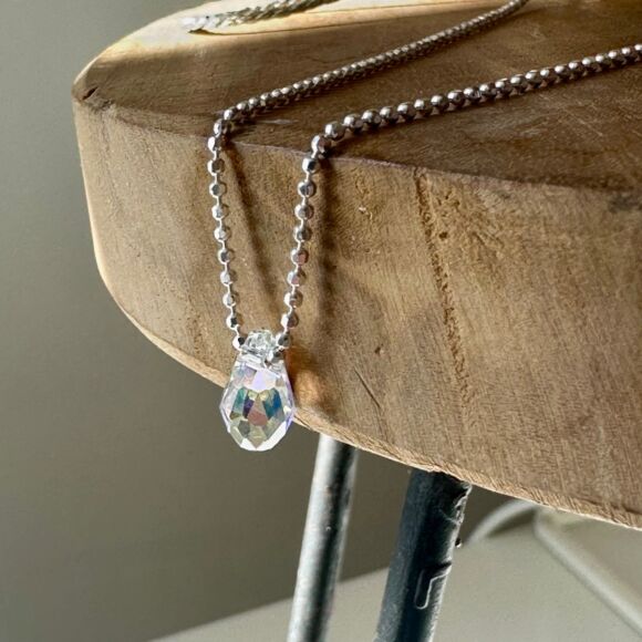Collier en Argent 925 avec goutte en cristal-Drop