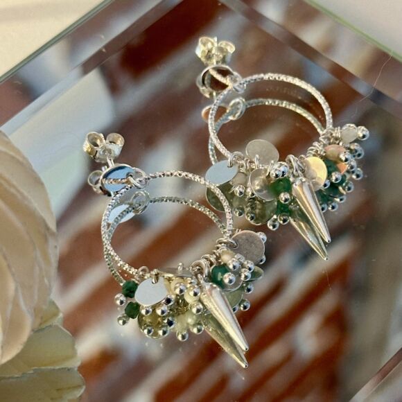 Boucles d'oreilles multi pampilles en Argent 925 -Flora – Image 4