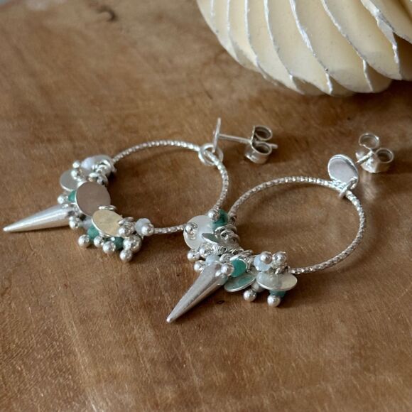 Boucles d'oreilles multi pampilles en Argent 925 -Flora
