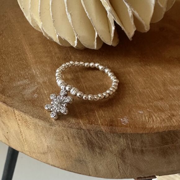 Bague en Argent 925 avec breloque pavée zircon-Elsa – Image 3