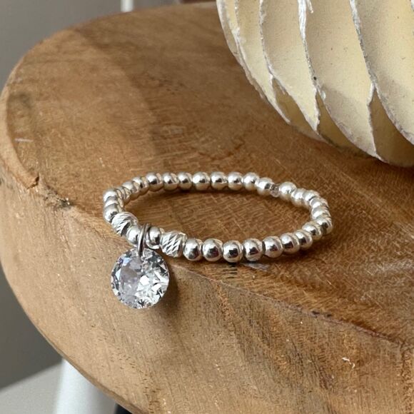 Bague élastique en Argent 925 avec zircon-Zaya – Image 3