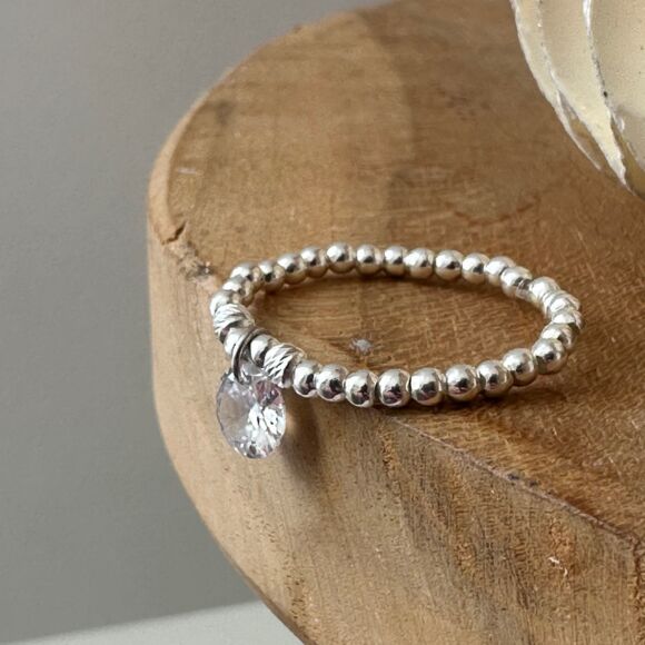 Bague élastique en Argent 925 avec zircon-Zaya – Image 4